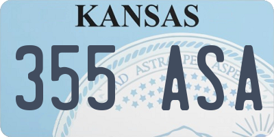 KS license plate 355ASA