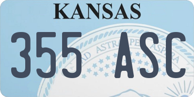 KS license plate 355ASC