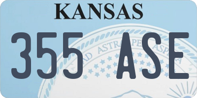 KS license plate 355ASE