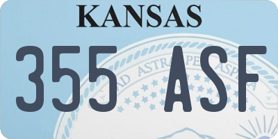KS license plate 355ASF