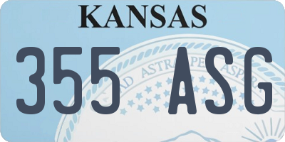 KS license plate 355ASG