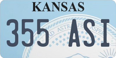 KS license plate 355ASI