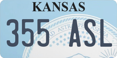 KS license plate 355ASL