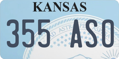 KS license plate 355ASO