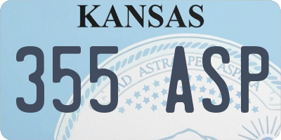 KS license plate 355ASP