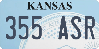 KS license plate 355ASR