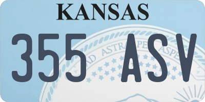 KS license plate 355ASV