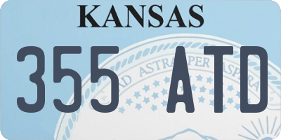KS license plate 355ATD
