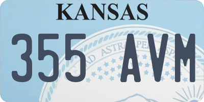 KS license plate 355AVM
