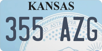 KS license plate 355AZG