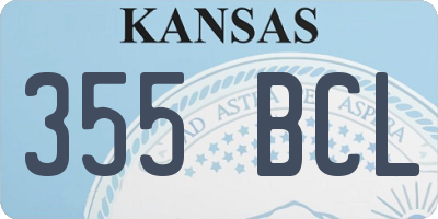 KS license plate 355BCL