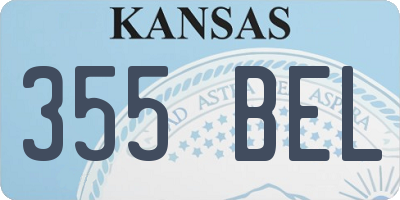 KS license plate 355BEL