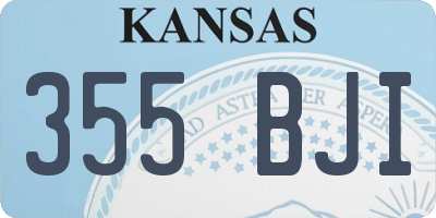 KS license plate 355BJI