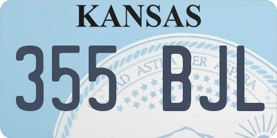 KS license plate 355BJL