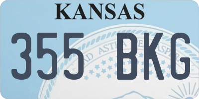 KS license plate 355BKG