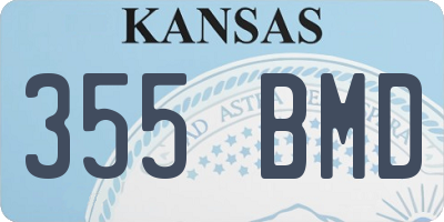 KS license plate 355BMD