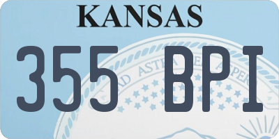 KS license plate 355BPI