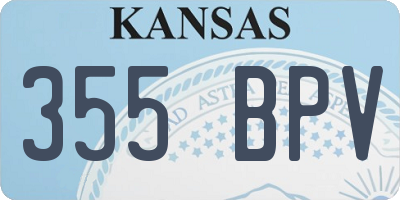 KS license plate 355BPV
