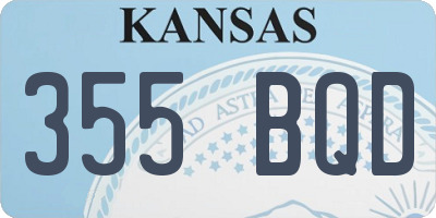 KS license plate 355BQD