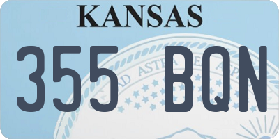 KS license plate 355BQN
