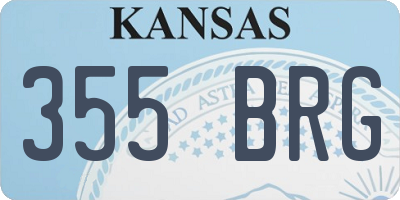 KS license plate 355BRG