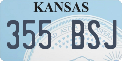 KS license plate 355BSJ