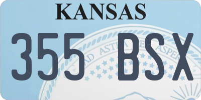 KS license plate 355BSX