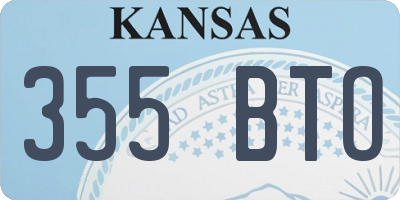 KS license plate 355BTO
