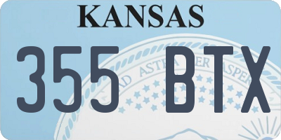 KS license plate 355BTX