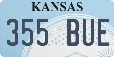 KS license plate 355BUE