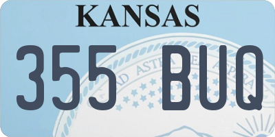 KS license plate 355BUQ
