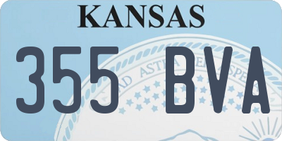 KS license plate 355BVA