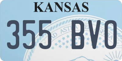 KS license plate 355BVO