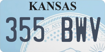KS license plate 355BWV