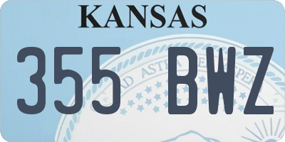 KS license plate 355BWZ
