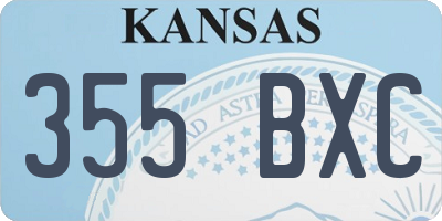 KS license plate 355BXC