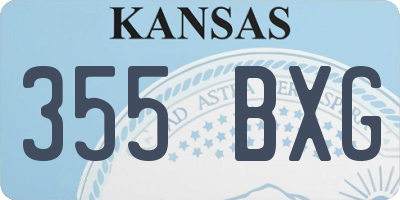 KS license plate 355BXG