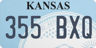 KS license plate 355BXQ