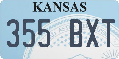 KS license plate 355BXT