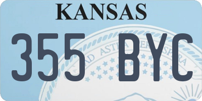 KS license plate 355BYC