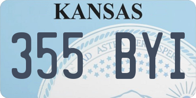 KS license plate 355BYI