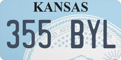 KS license plate 355BYL