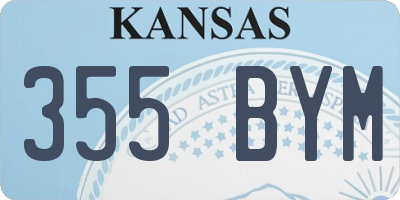 KS license plate 355BYM