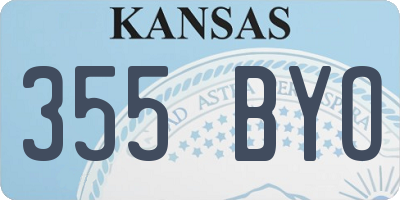 KS license plate 355BYO