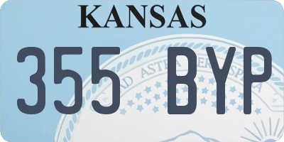 KS license plate 355BYP