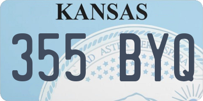 KS license plate 355BYQ