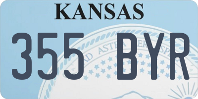 KS license plate 355BYR