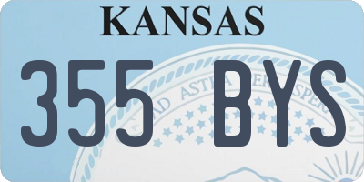KS license plate 355BYS