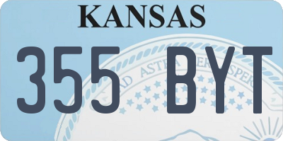 KS license plate 355BYT