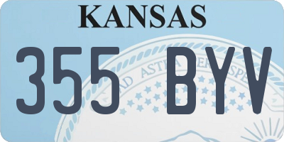 KS license plate 355BYV
